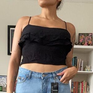 Tobi Pop-over Ruffle Tank